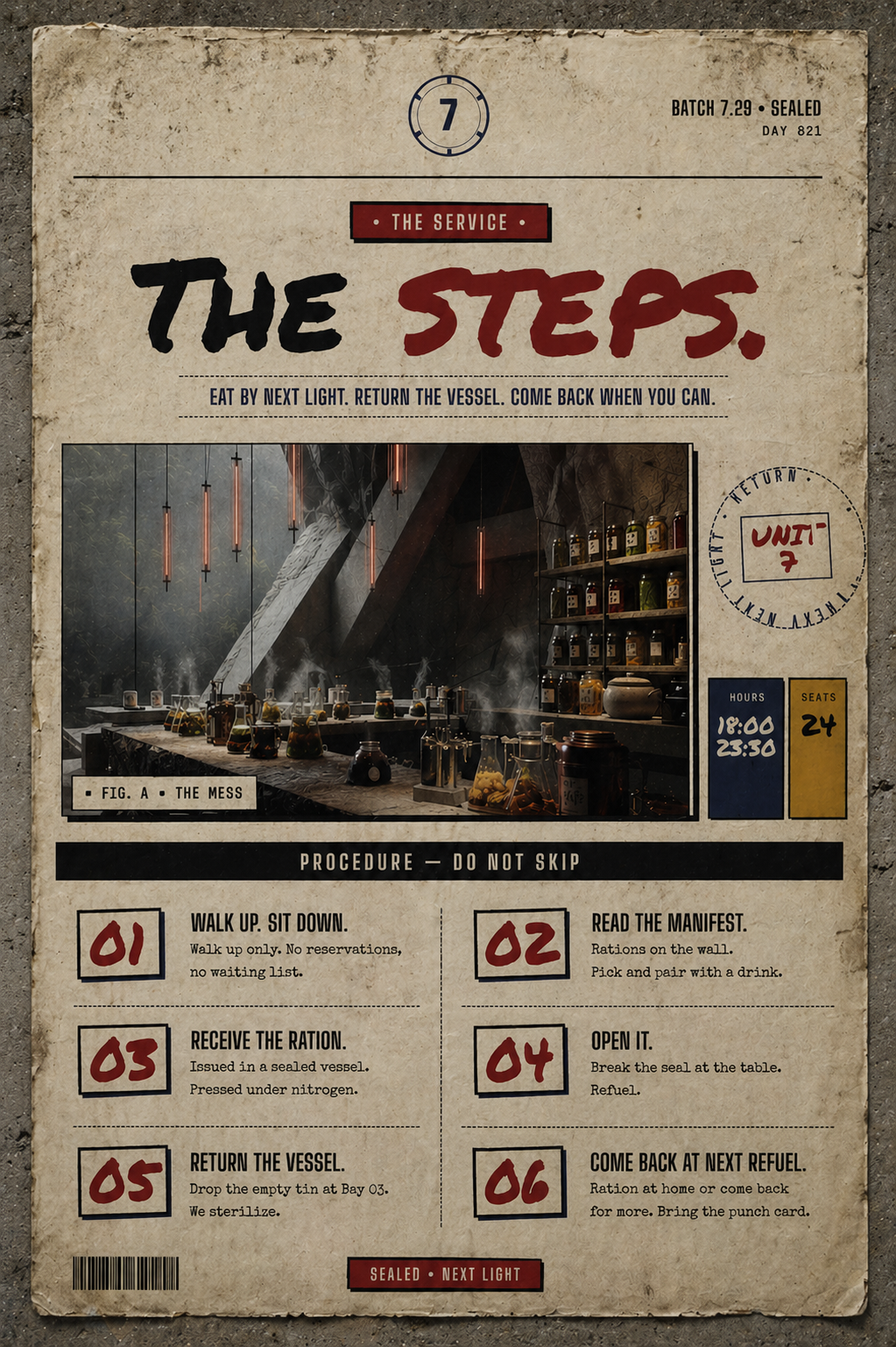 Service poster · the steps