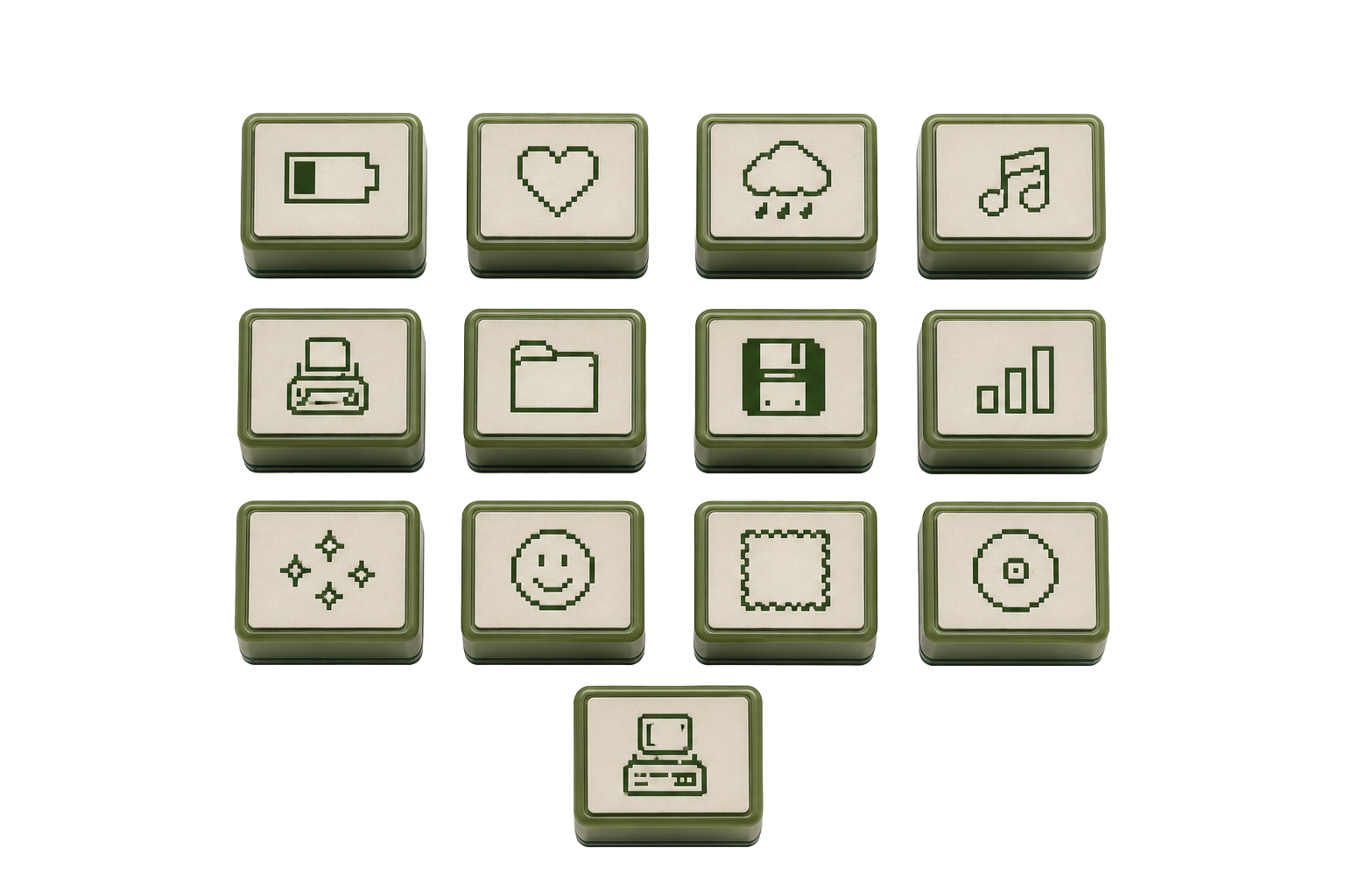 Set of pixel icon stamps